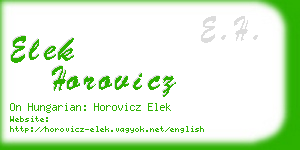 elek horovicz business card